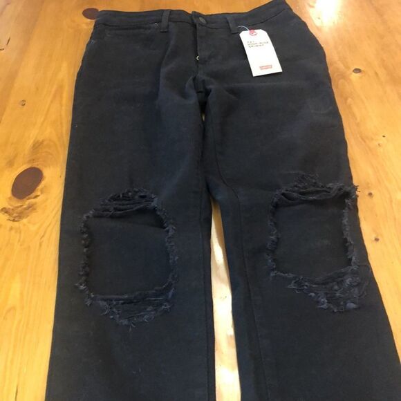 NWT Levi’s 721 High Rise Skinny distressed Black Jeans - Picture 4 of 13